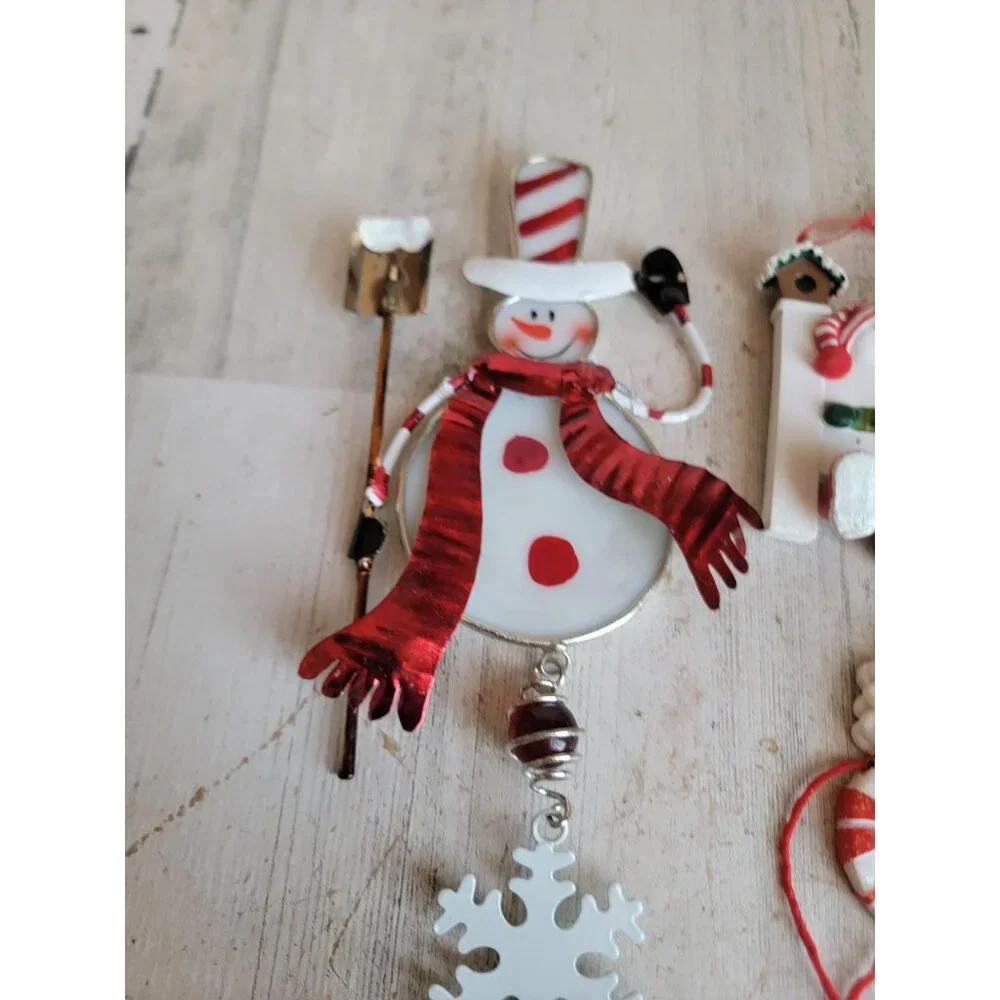 Snowman snowflake dangle‎ feet variety ornament Xmas set unique